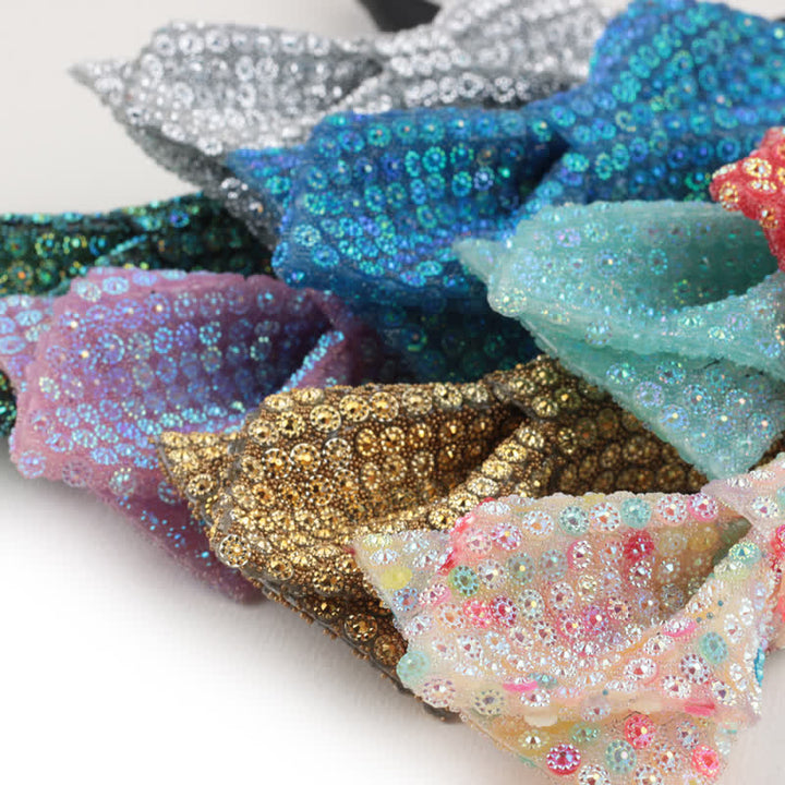 Nœud papillon rond à double épaisseur et à strass pour homme