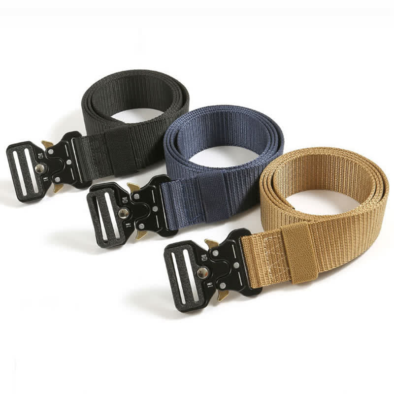 Ceinture tactique robuste avec boutons de déverrouillage pour hommes
