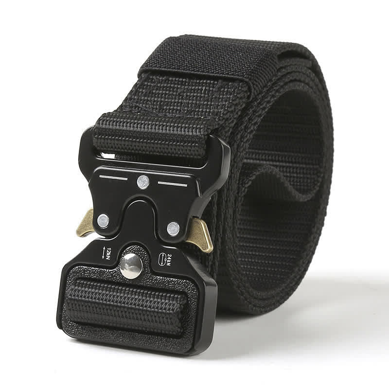 Ceinture tactique robuste avec boutons de déverrouillage pour hommes
