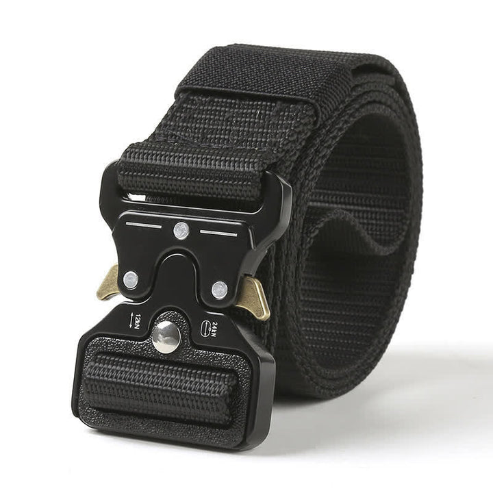 Ceinture tactique robuste avec boutons de déverrouillage pour hommes