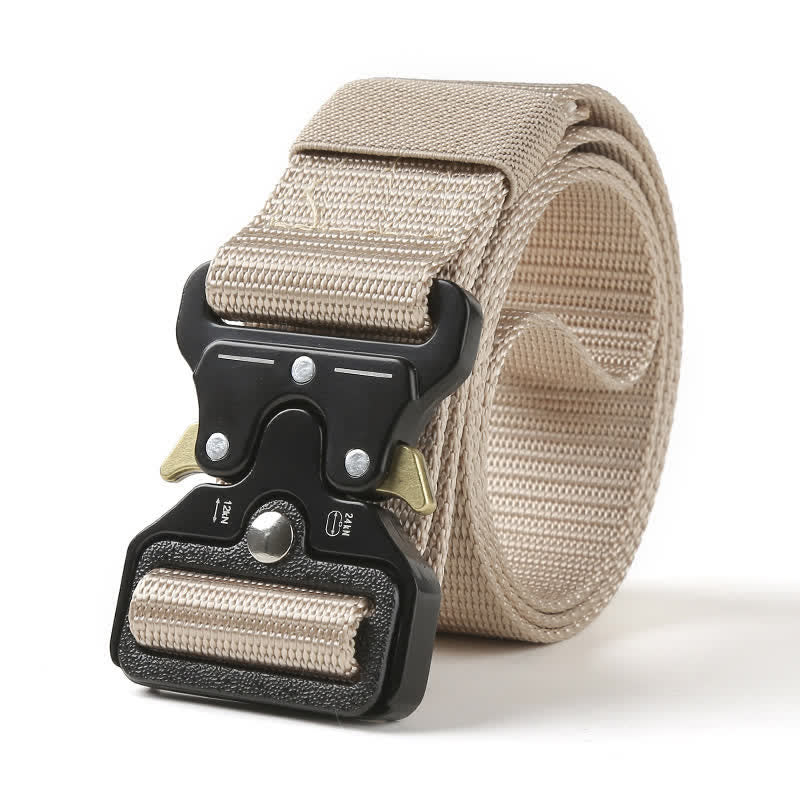 Ceinture tactique robuste avec boutons de déverrouillage pour hommes