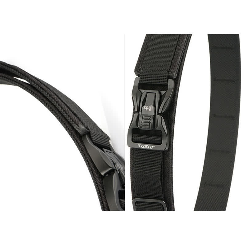 Ceinture tactique épaisse à double verrouillage et à dégagement rapide pour hommes