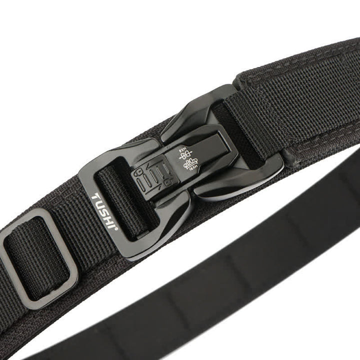 Ceinture tactique épaisse à double verrouillage et à dégagement rapide pour hommes
