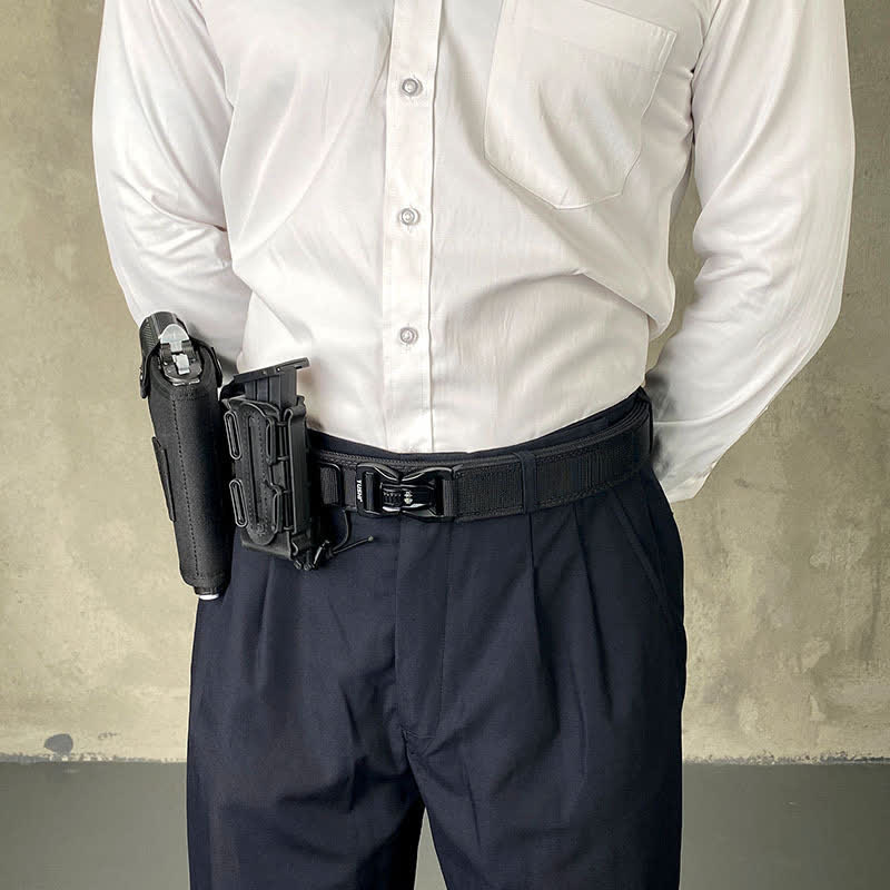 Ceinture tactique épaisse à double verrouillage et à dégagement rapide pour hommes
