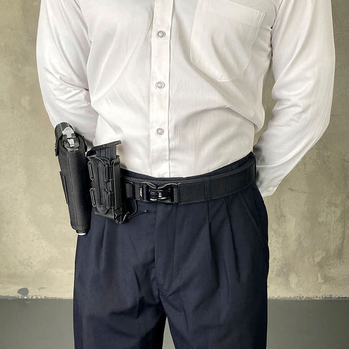 Ceinture tactique épaisse à double verrouillage et à dégagement rapide pour hommes