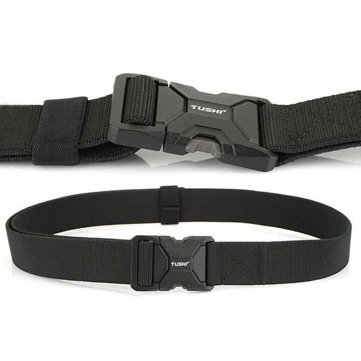 Ceinture tactique élastique à boucle à dégagement rapide simple pour hommes