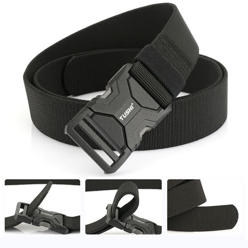 Ceinture tactique élastique à boucle à dégagement rapide simple pour hommes