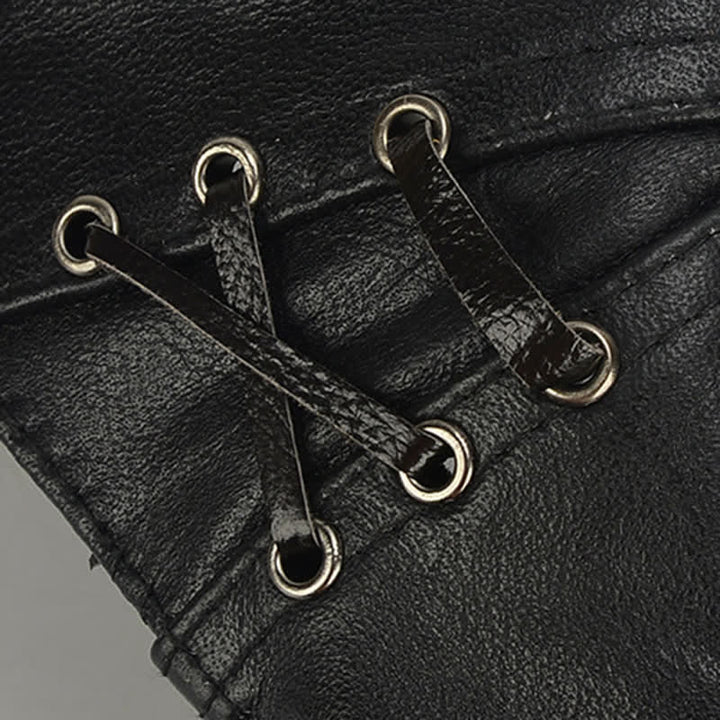 Béret en cuir de vachette à lacets latéraux