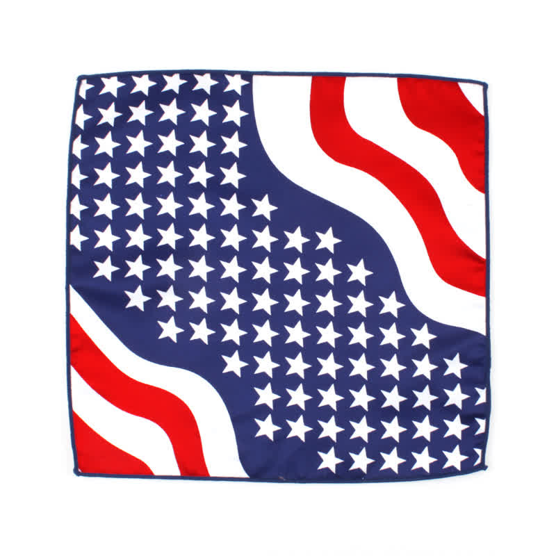 Lot de 3 cravates et mouchoirs à imprimé drapeau américain pour homme