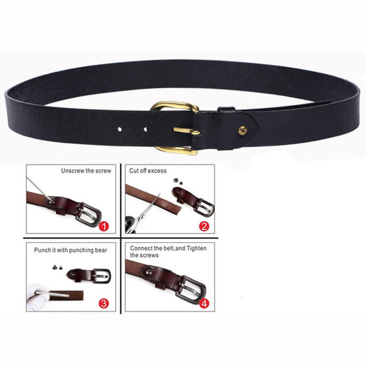 Ceinture classique en cuir magnifiquement gaufré à motifs floraux