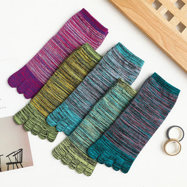 Chaussettes mi-mollet fendues à rayures ethniques vintage pour homme