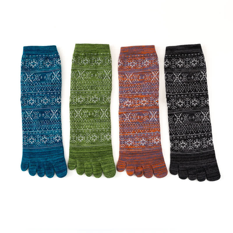 Chaussettes à cinq doigts pour hommes, style vintage
