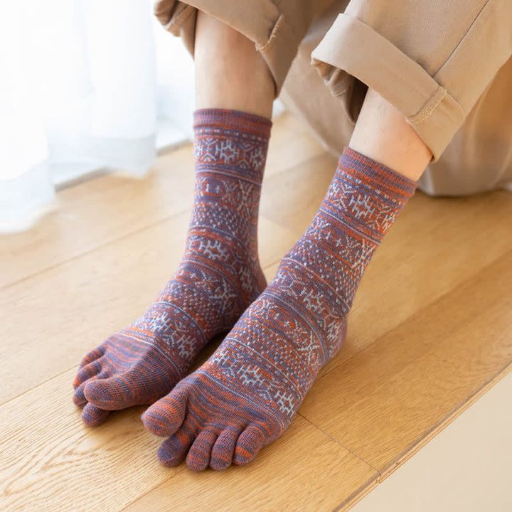 Chaussettes à cinq doigts pour hommes, style vintage