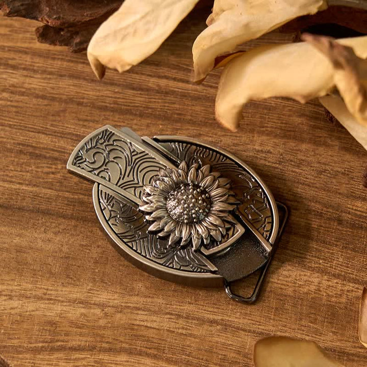 Ensemble de boucles de ceinture, couteau caché, pendentif taureau, bague rose, tournesol, DIY