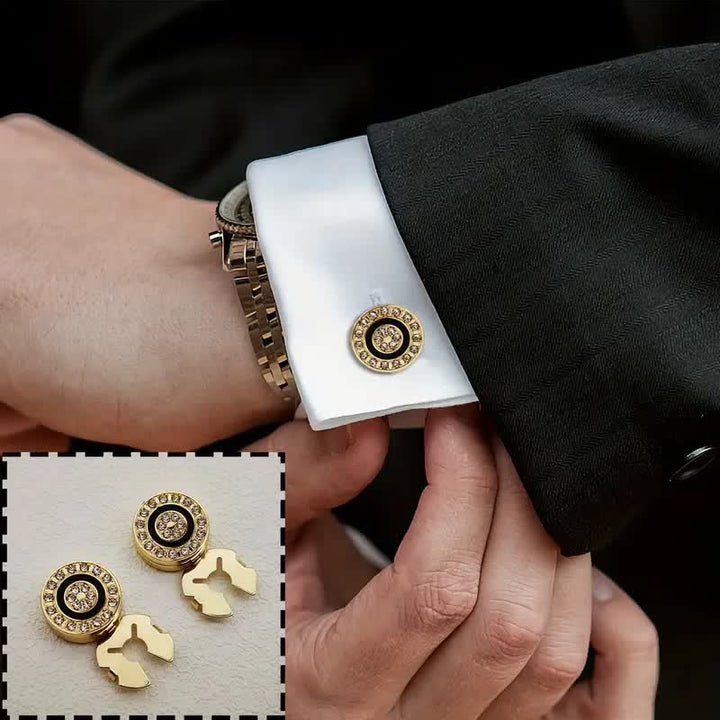 Lot de 1 paire de couvre-boutons fantaisie élégants à clipser pour hommes