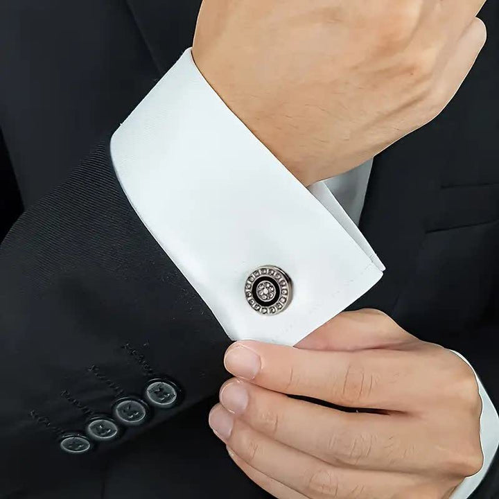 Lot de 1 paire de couvre-boutons fantaisie élégants à clipser pour hommes