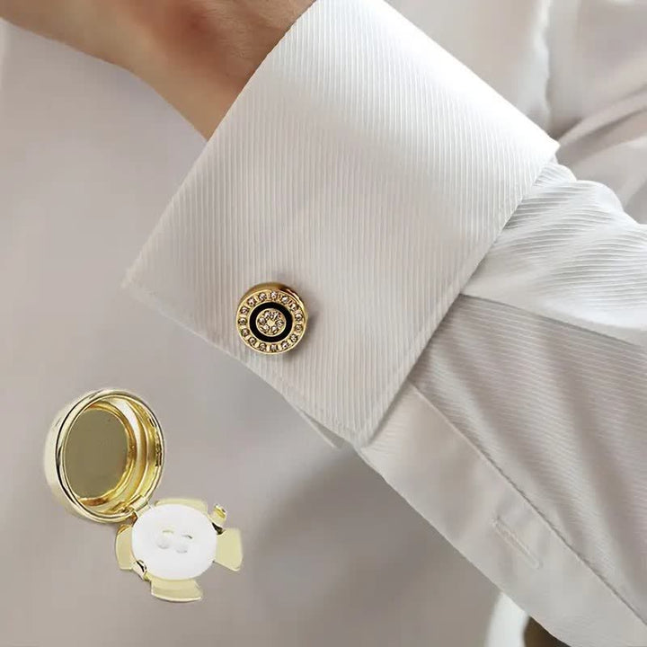 Lot de 1 paire de couvre-boutons fantaisie élégants à clipser pour hommes