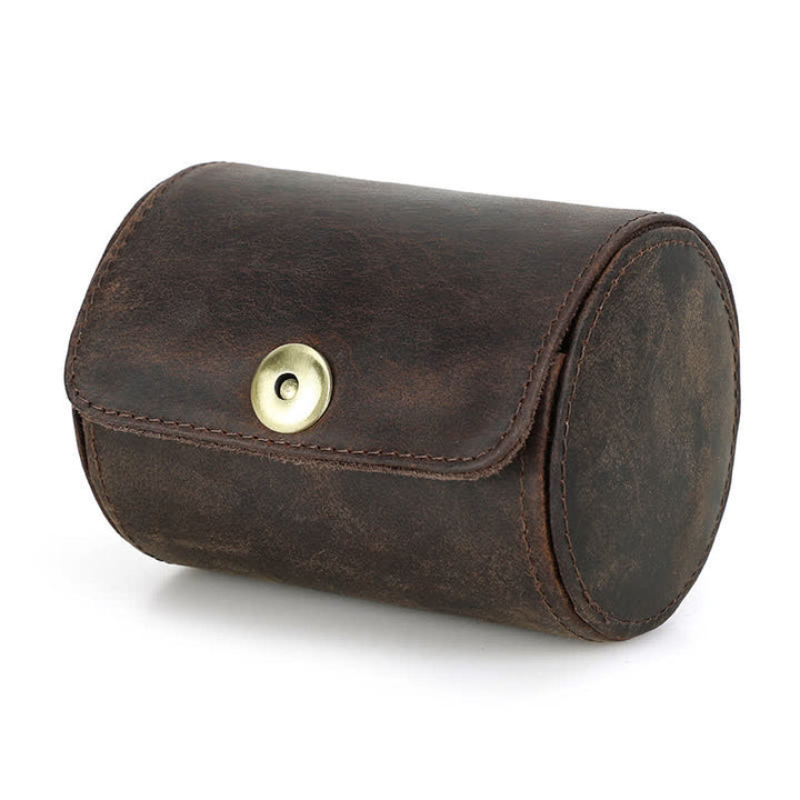 Étui en cuir véritable pour cravate simple Retro Box