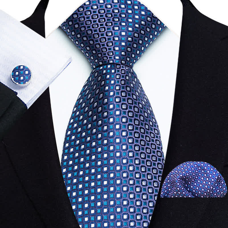 Ensemble de 3 cravates de luxe formelles à motif à pois pour hommes