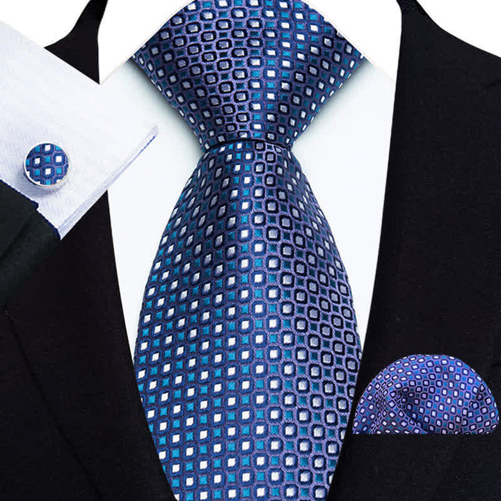 Ensemble de 3 cravates de luxe formelles à motif à pois pour hommes