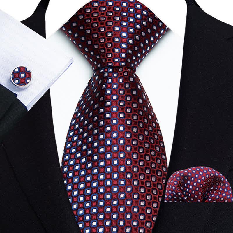 Ensemble de 3 cravates de luxe formelles à motif à pois pour hommes