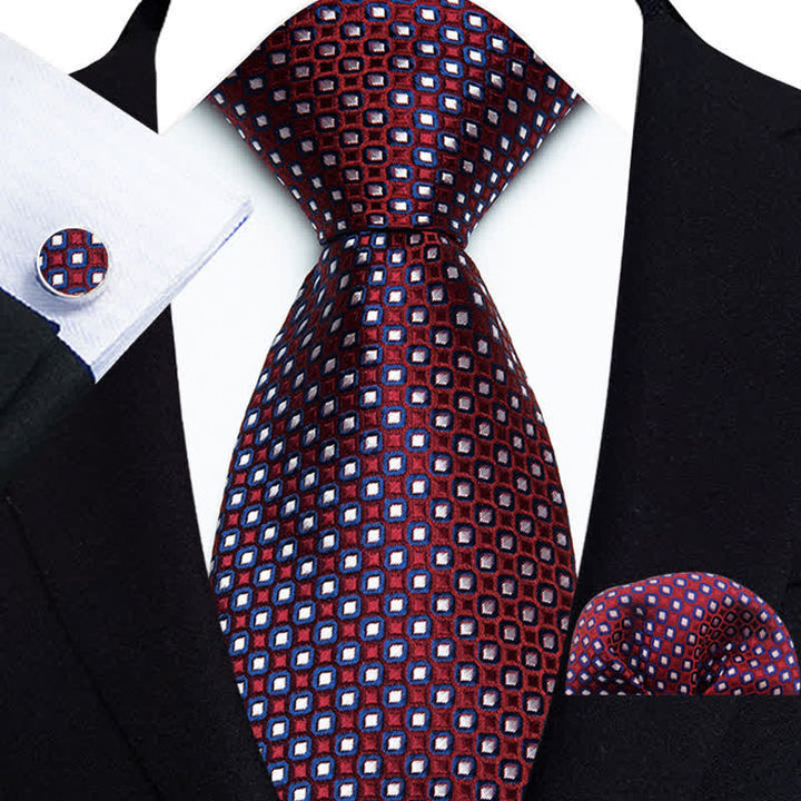 Ensemble de 3 cravates de luxe formelles à motif à pois pour hommes