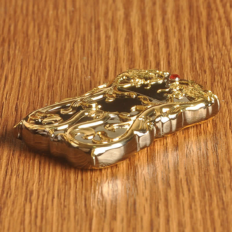 Briquet à kérosène rechargeable bicolore Double Dragon