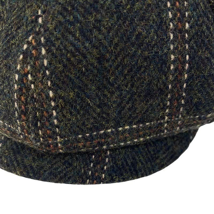 Béret octogonal à carreaux rétro vert foncé de peintres britanniques