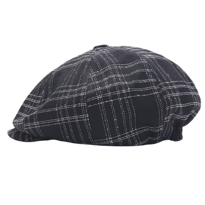 Béret de cow-boy octogonal simple à carreaux noirs et blancs