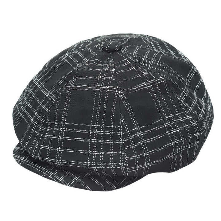 Béret de cow-boy octogonal simple à carreaux noirs et blancs
