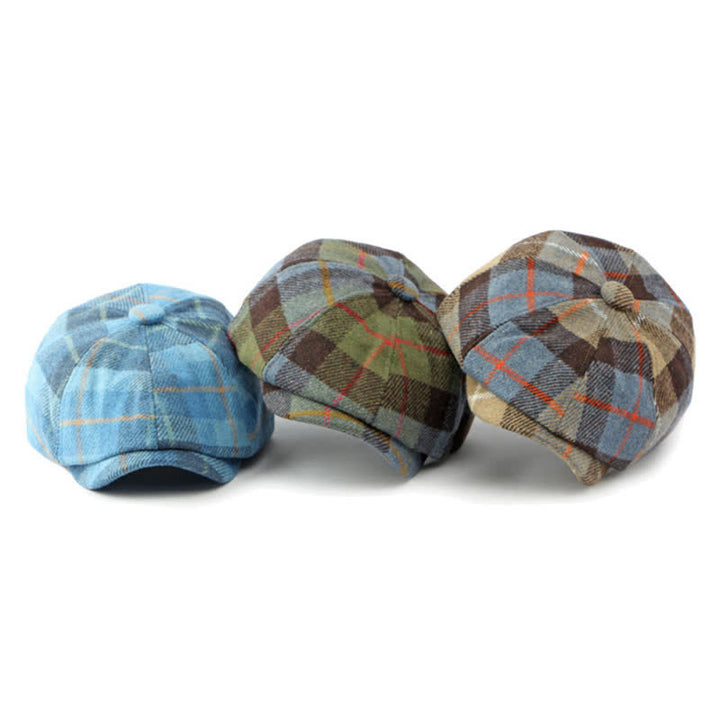 Béret de gavroche en tweed de laine synthétique