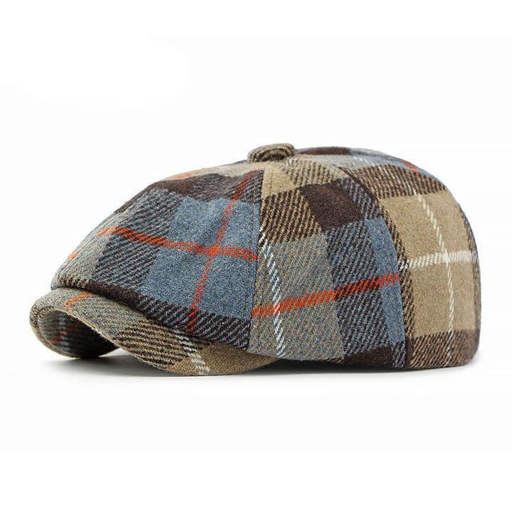 Béret de gavroche en tweed de laine synthétique