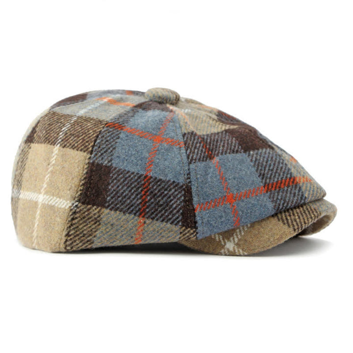 Béret de gavroche en tweed de laine synthétique