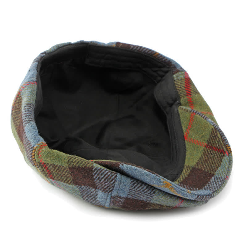 Béret de gavroche en tweed de laine synthétique