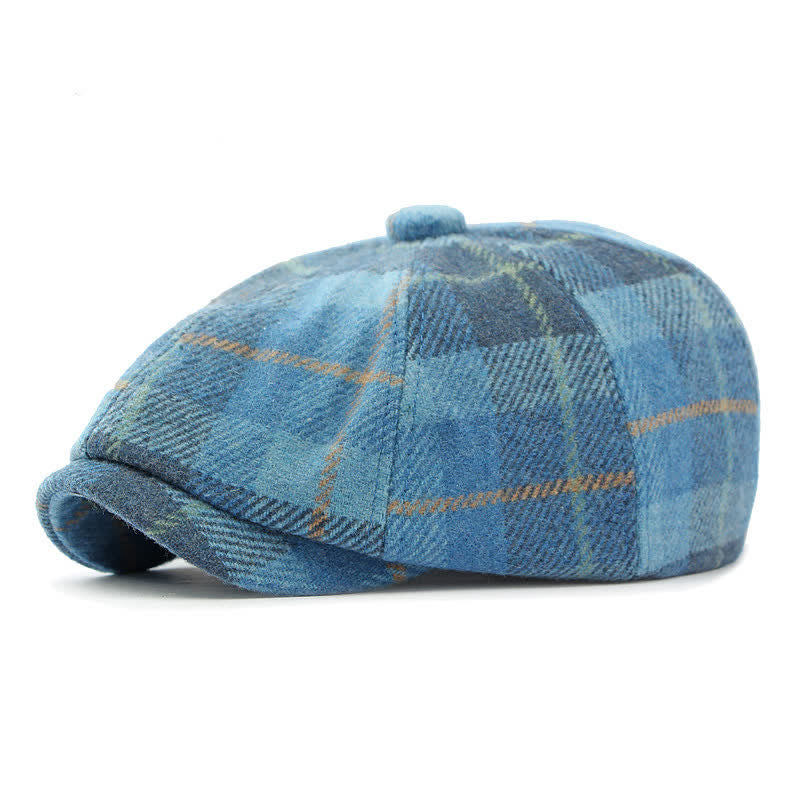 Béret de gavroche en tweed de laine synthétique