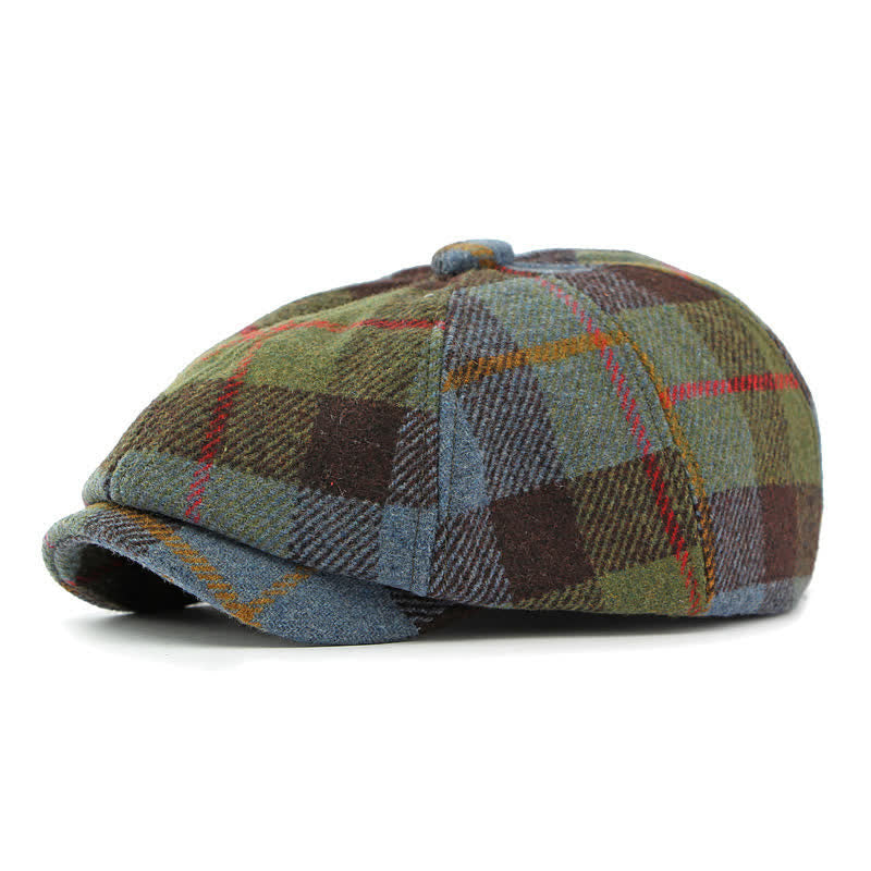 Béret de gavroche en tweed de laine synthétique