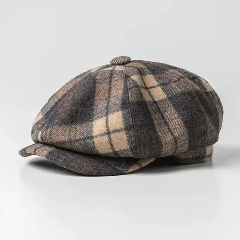 Béret octogonal classique à carreaux pour peintre et artiste