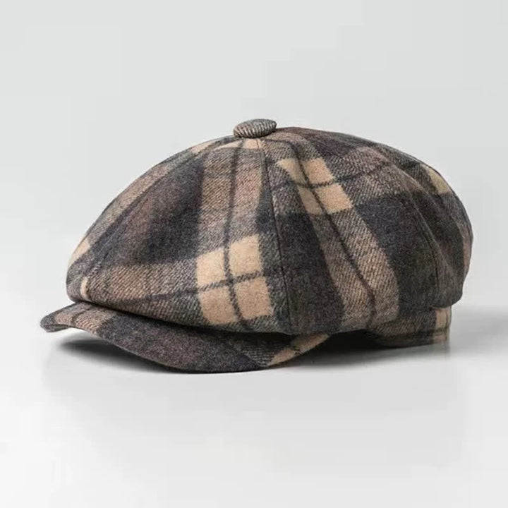 Béret octogonal classique à carreaux pour peintre et artiste