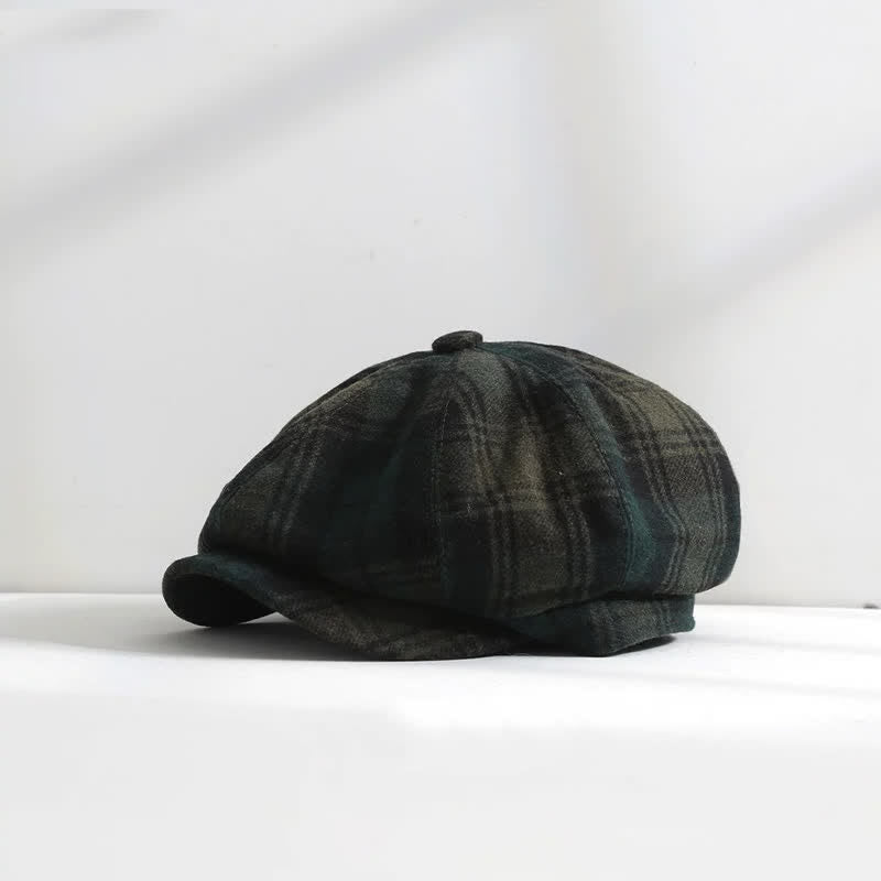 Béret octogonal classique à carreaux pour peintre et artiste