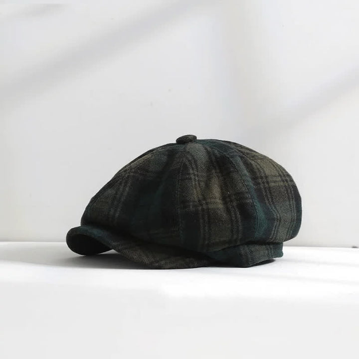 Béret octogonal classique à carreaux pour peintre et artiste