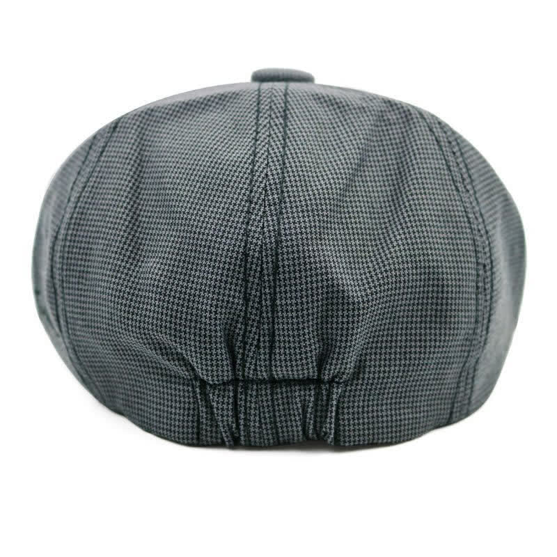 Béret décontracté à motif pied-de-poule et patchwork de couleurs