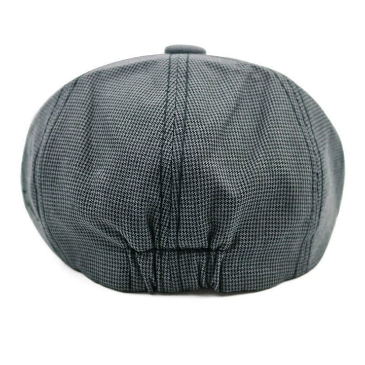 Béret décontracté à motif pied-de-poule et patchwork de couleurs