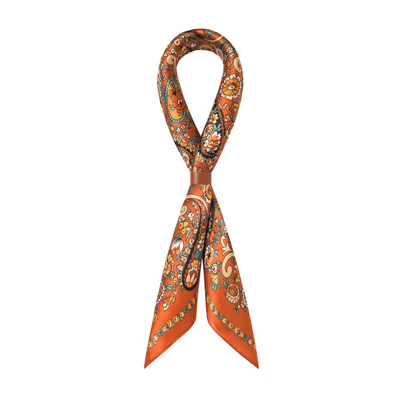 Foulard carré à imprimé cachemire sauvage orange de style occidental