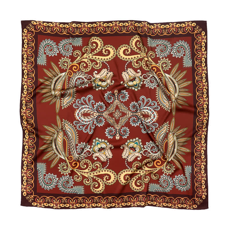 Grand foulard carré élégant à imprimé cachemire classique de style britannique