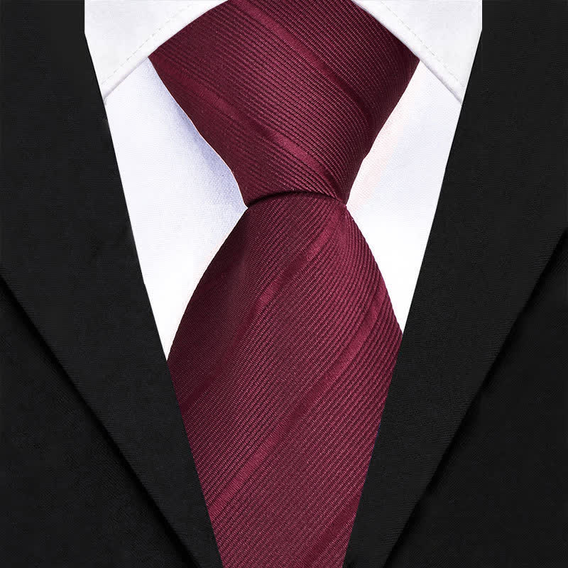 Lot de 5 cravates en sergé pour homme avec broche rose et nœud papillon, coffret cadeau