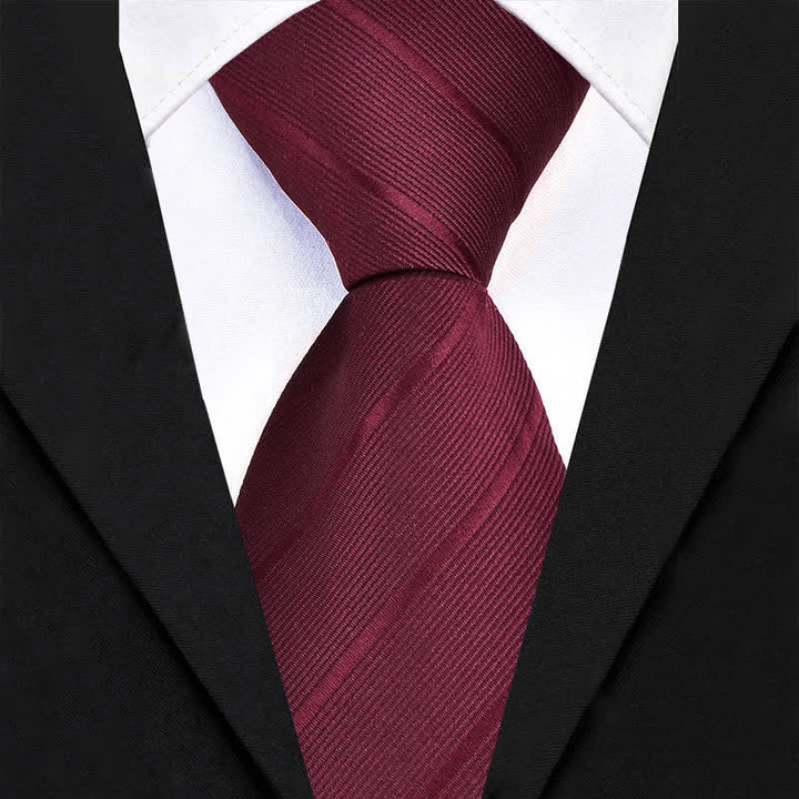 Lot de 5 cravates en sergé pour homme avec broche rose et nœud papillon, coffret cadeau