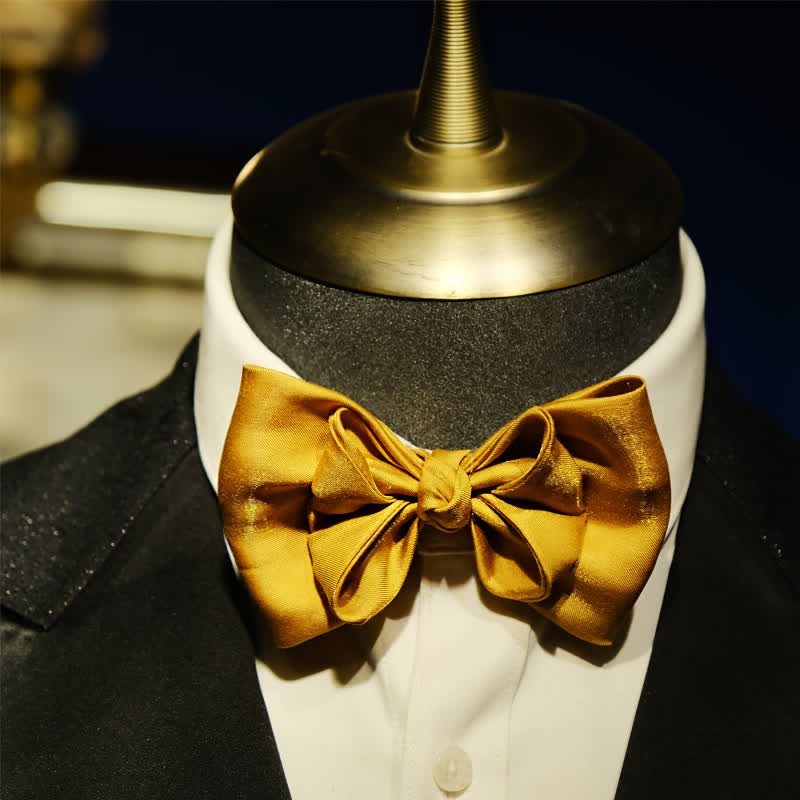 Nœud papillon surdimensionné à pointes pour homme Golden Life de forme unique