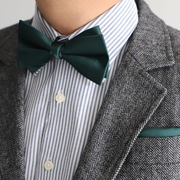 Nœud papillon double épaisseur de couleur unie pour homme - image 7