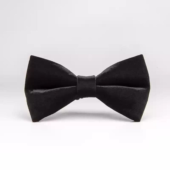 Noeud papillon double épaisseur en velours noir noble pour homme