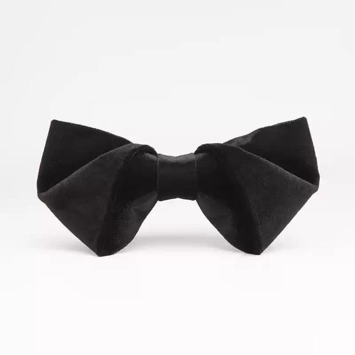 Noeud papillon double épaisseur en velours noir noble pour homme